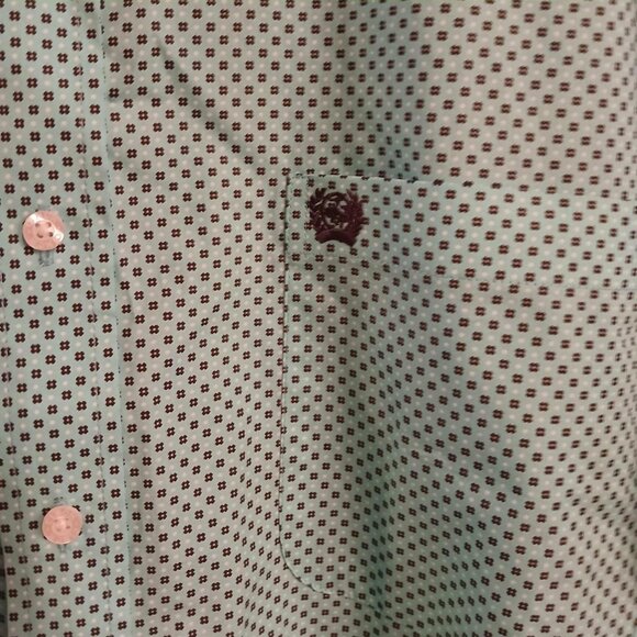 Cinch men's turquoise geometric print long-sleeve button-down western shirt Sz L - Picture 2 of 4